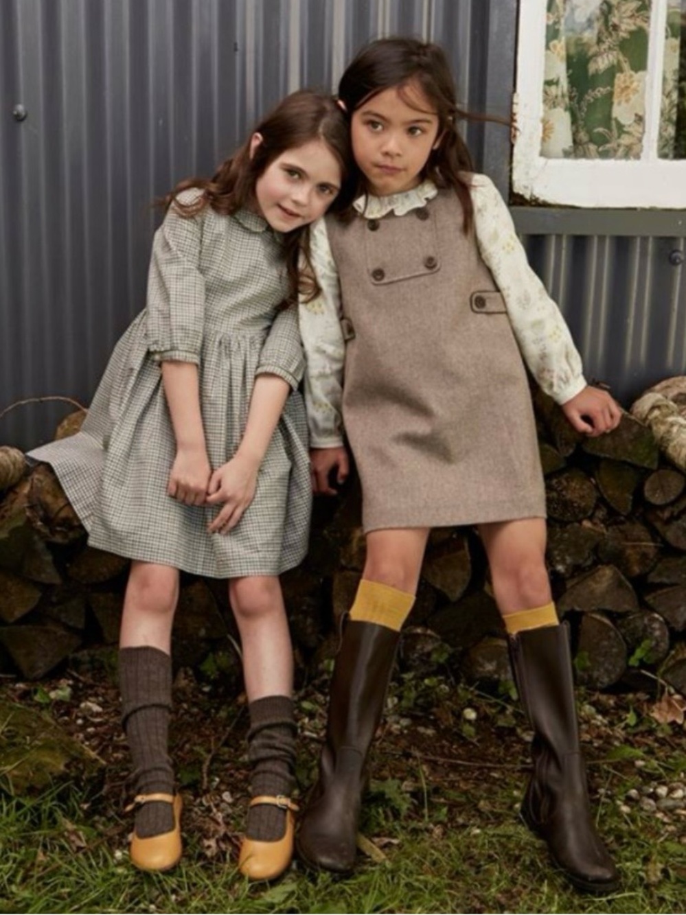 Marie Chantal Bernadette Wool Cashmere Pinafore Dress, Chocolate/Brown, 8Y